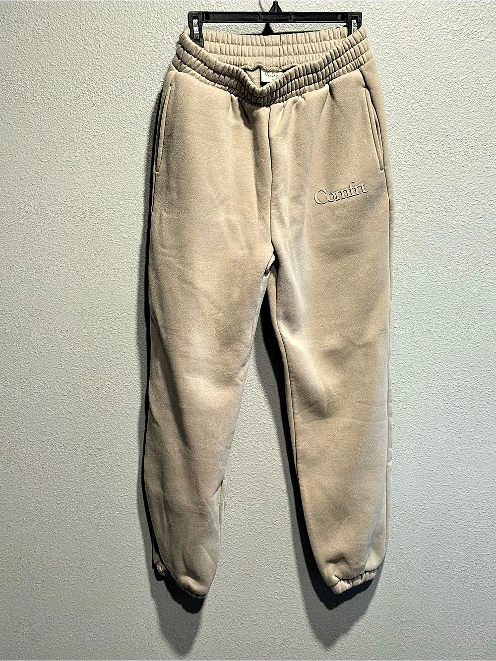 Comfrt Fleece Jogger Pants in Cement Size Medium